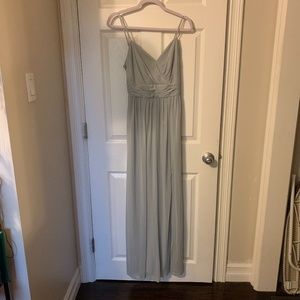 David’s Bridal grey bridesmaid dress